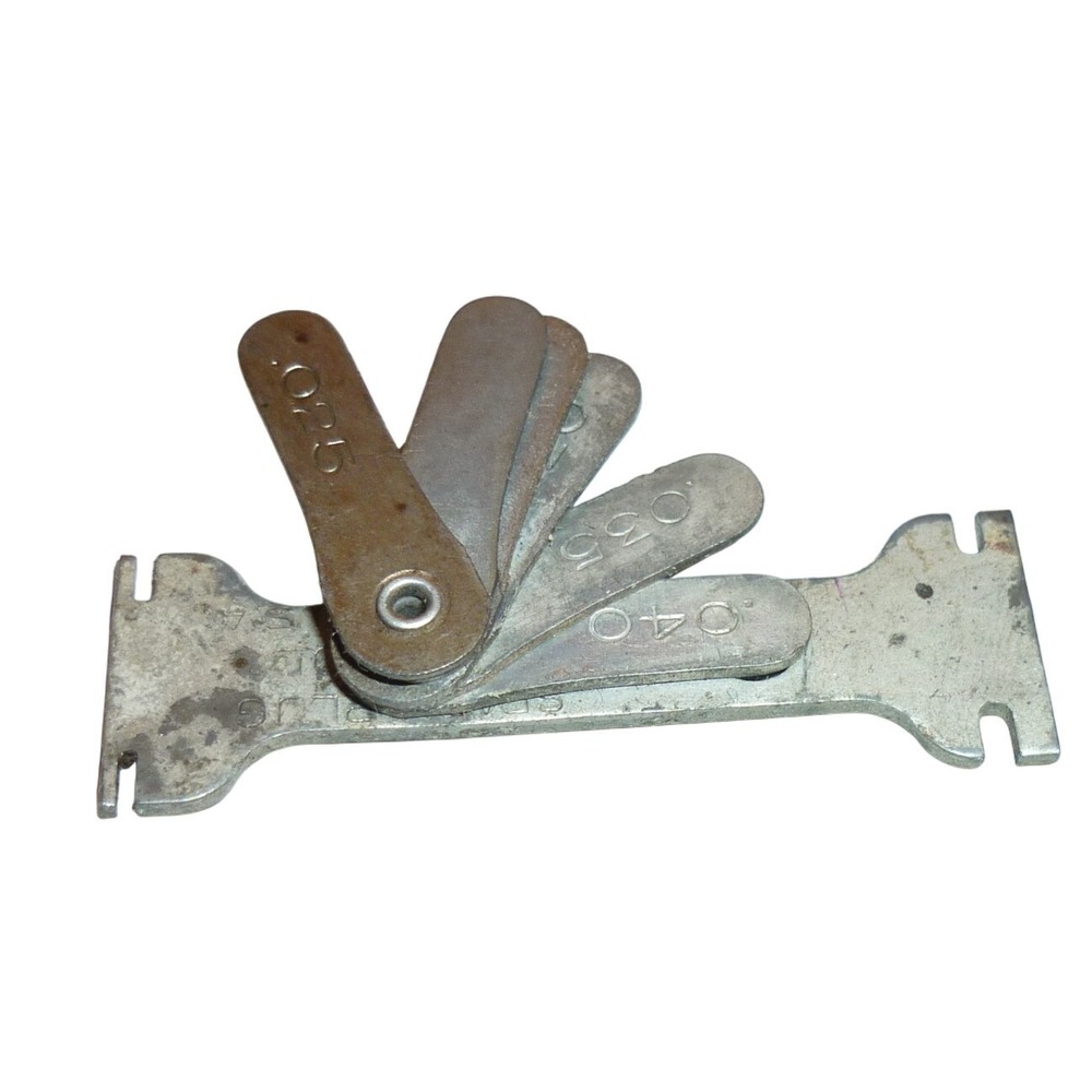 Vintage Spark Plug Gap Tool Feeler Gauge Folding Multi Blade Automotive Tool